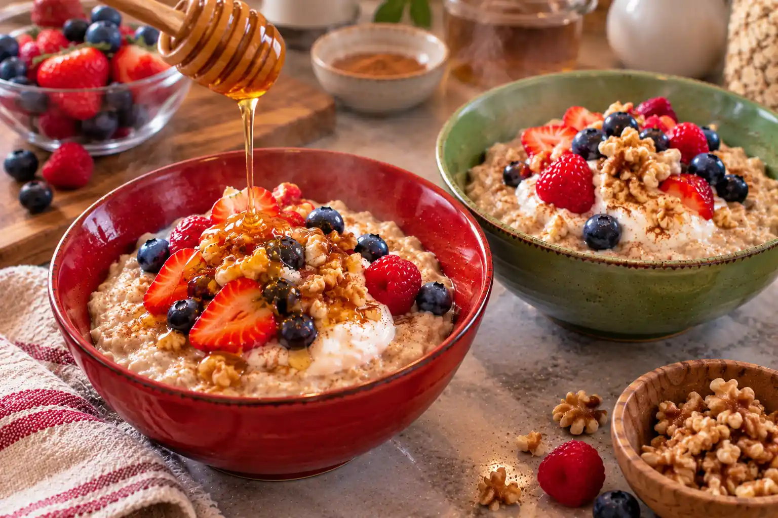 Berry, Walnut and Oat Breakfast Bowl