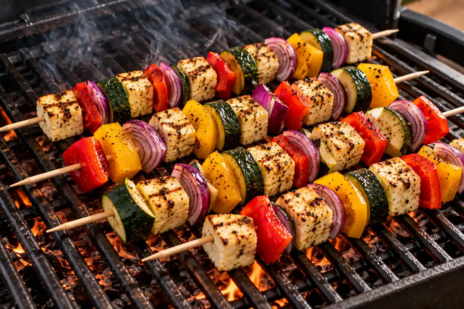 Grilled Vegetable and Halloumi Skewers