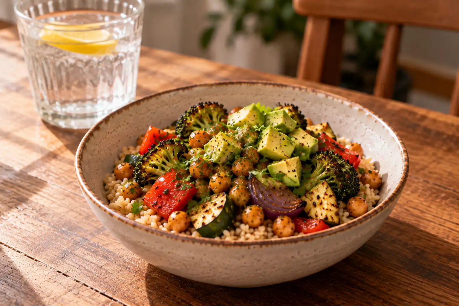 Roasted Vegetable and Chickpea Bowl
