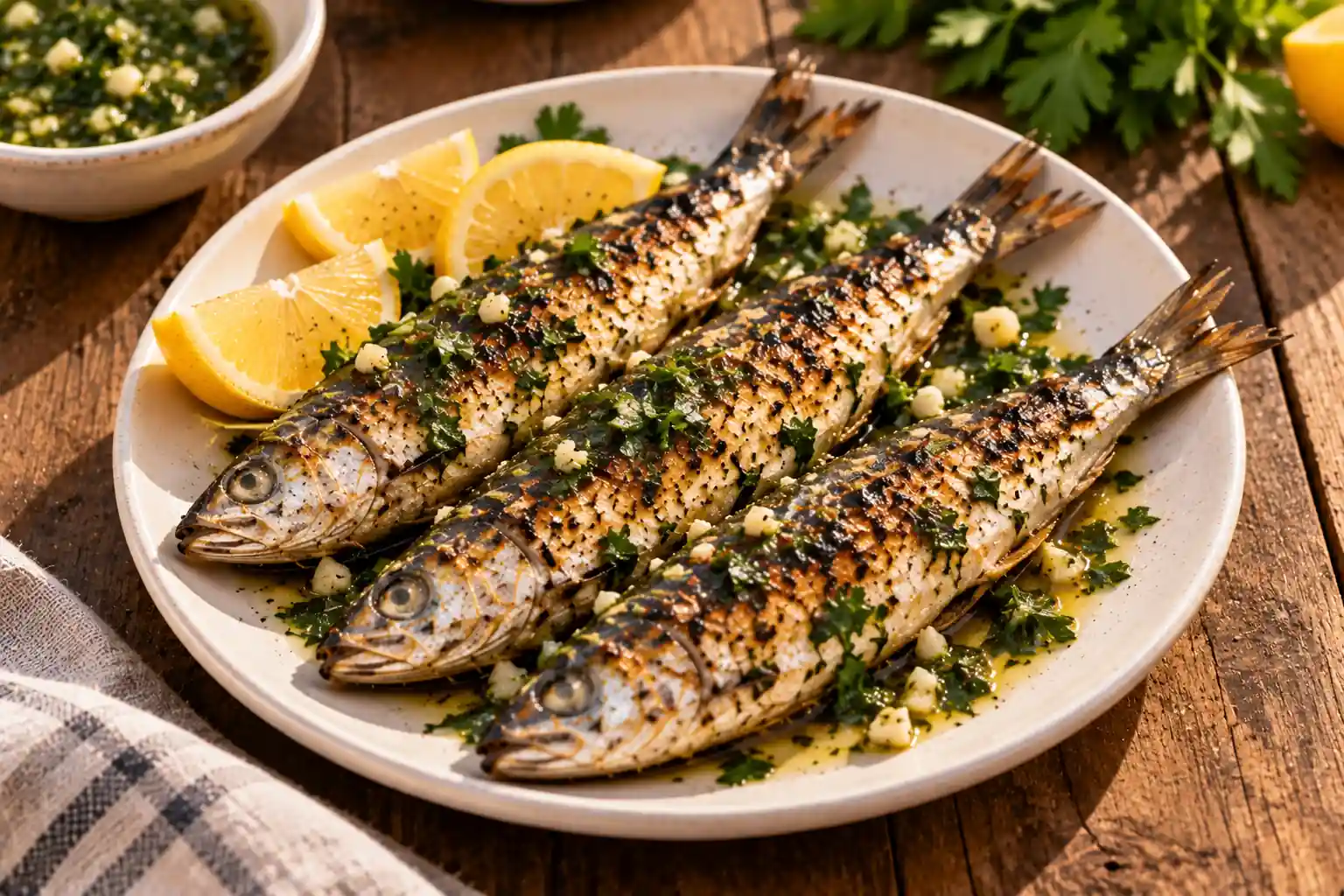 Grilled Sardines with Lemon and Fresh Herbs