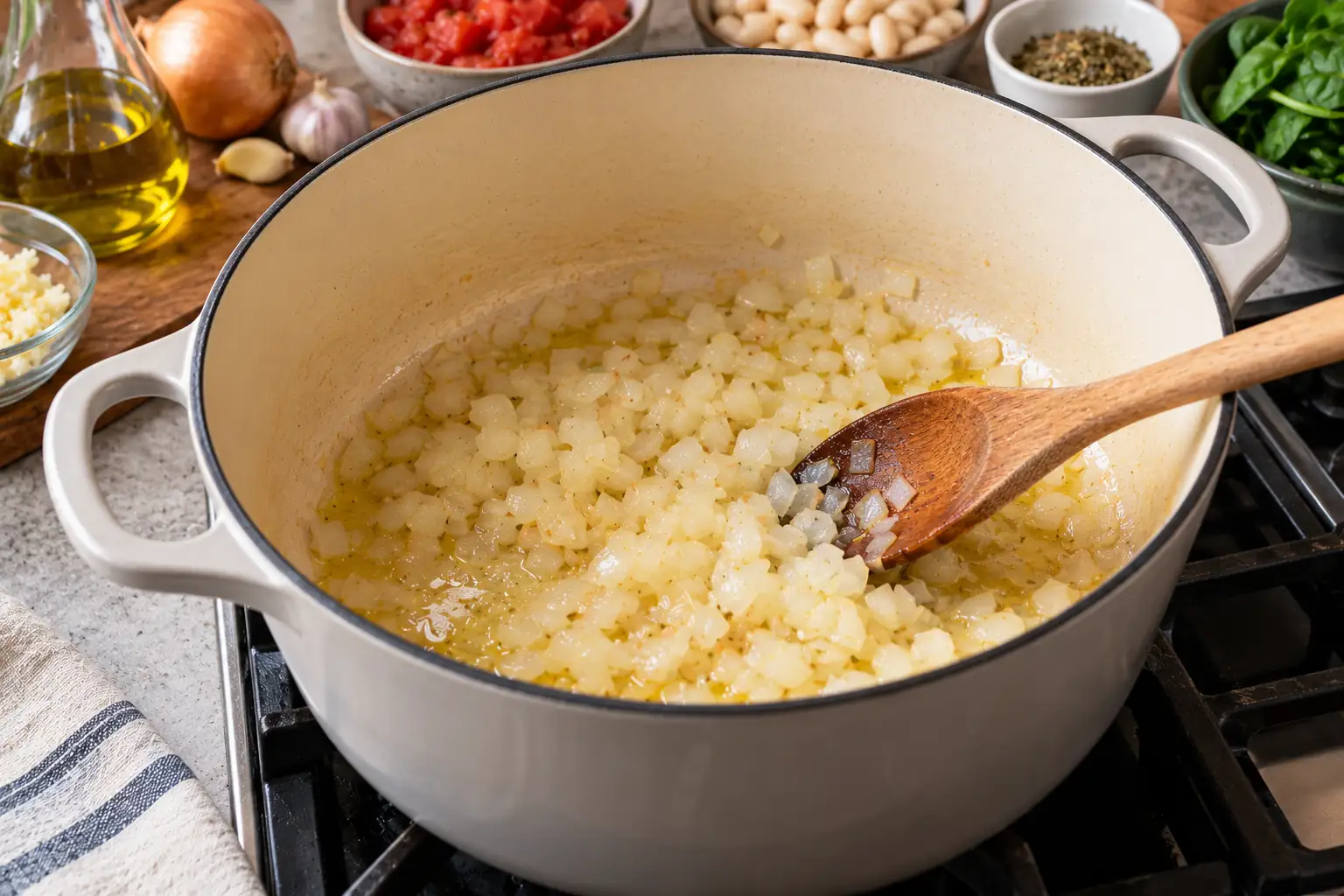Step 1 of Mediterranean White Bean and Tomato Stew