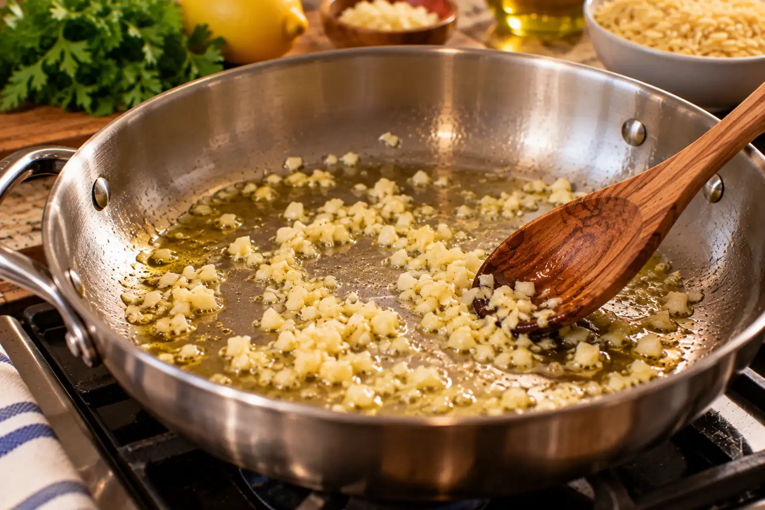 Step 1 of Mediterranean Orzo with Spinach, Artichokes and Lemon