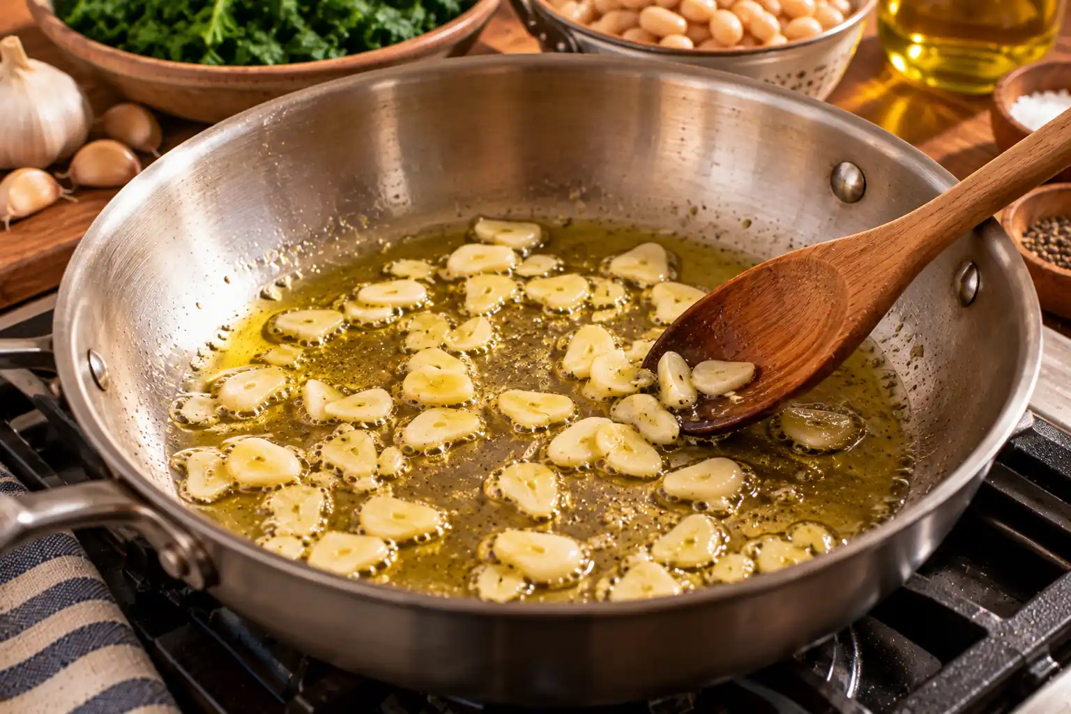 Step 1 of White Beans with Garlic and Greens