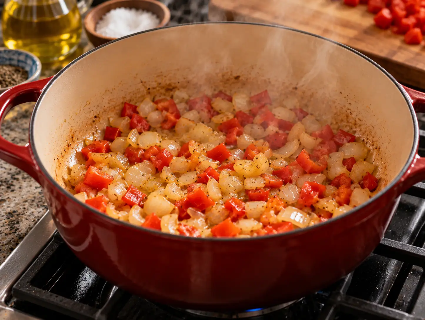 Step 1 of Chickpea, Tomato and Vegetable Stew