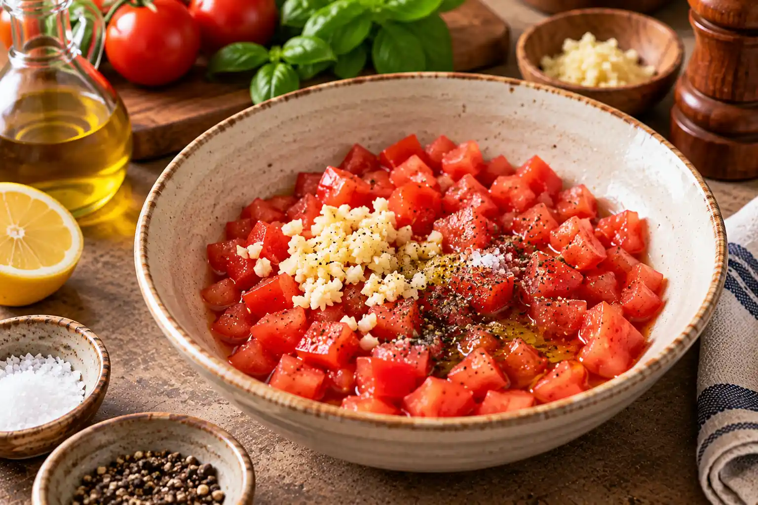 Step 2 of Olive Oil, Tomato and Herb Whole-Grain Toast
