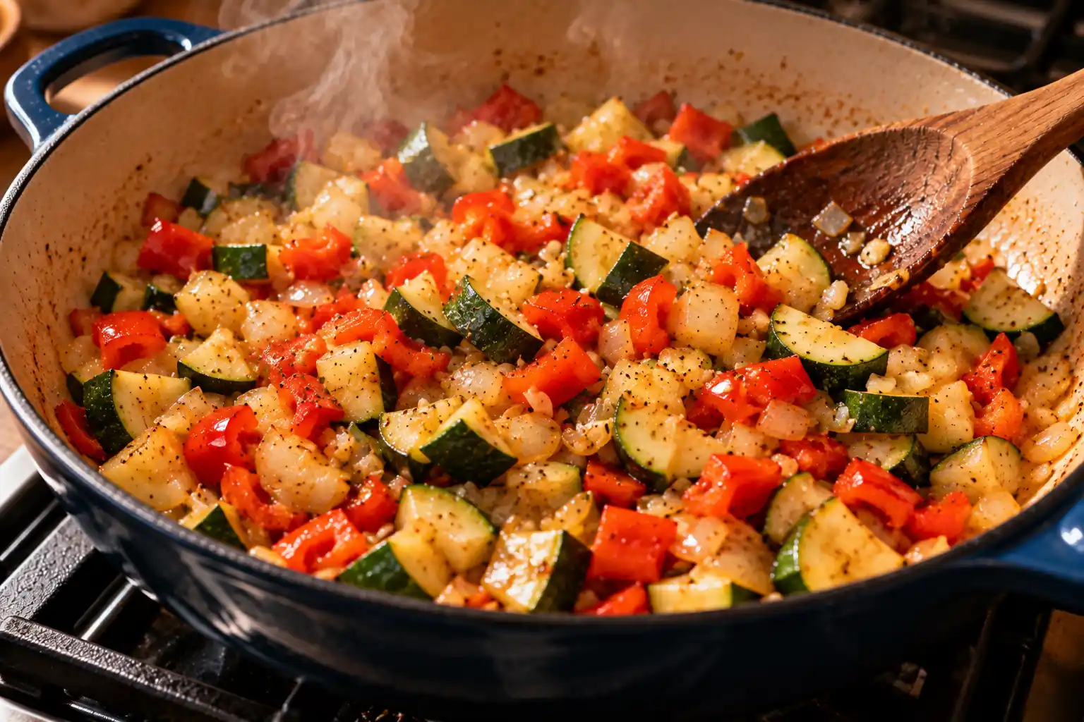 Step 2 of Rustic Vegetable and Bean Skillet