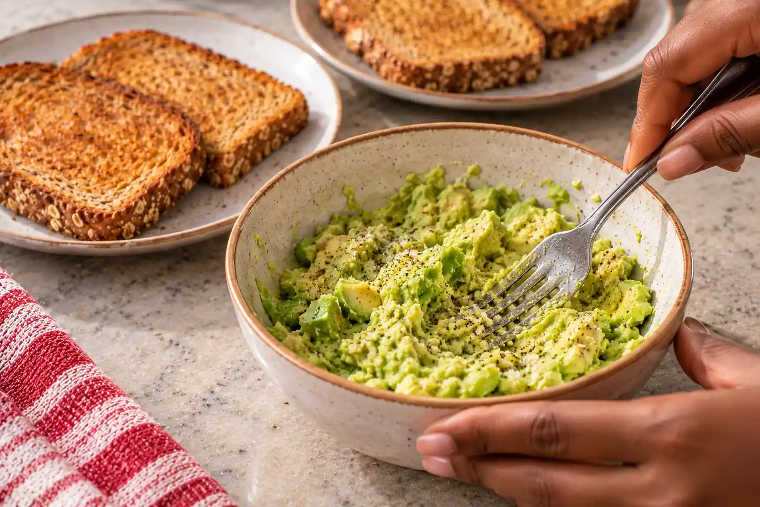 Step 2 of Whole-Grain Toast with Avocado and Tomatoes