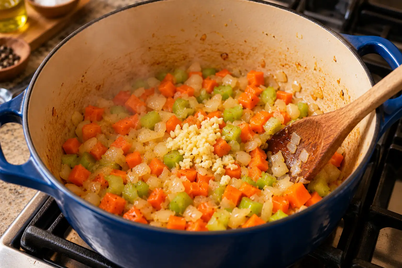 Step 2 of Barley and Vegetable Soup