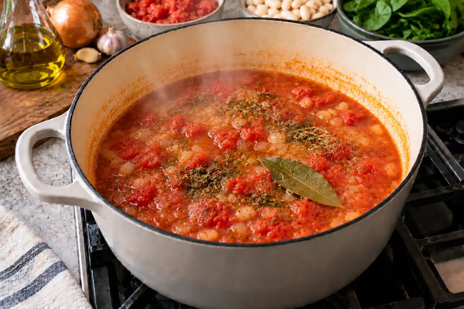 Step 3 of Mediterranean White Bean and Tomato Stew