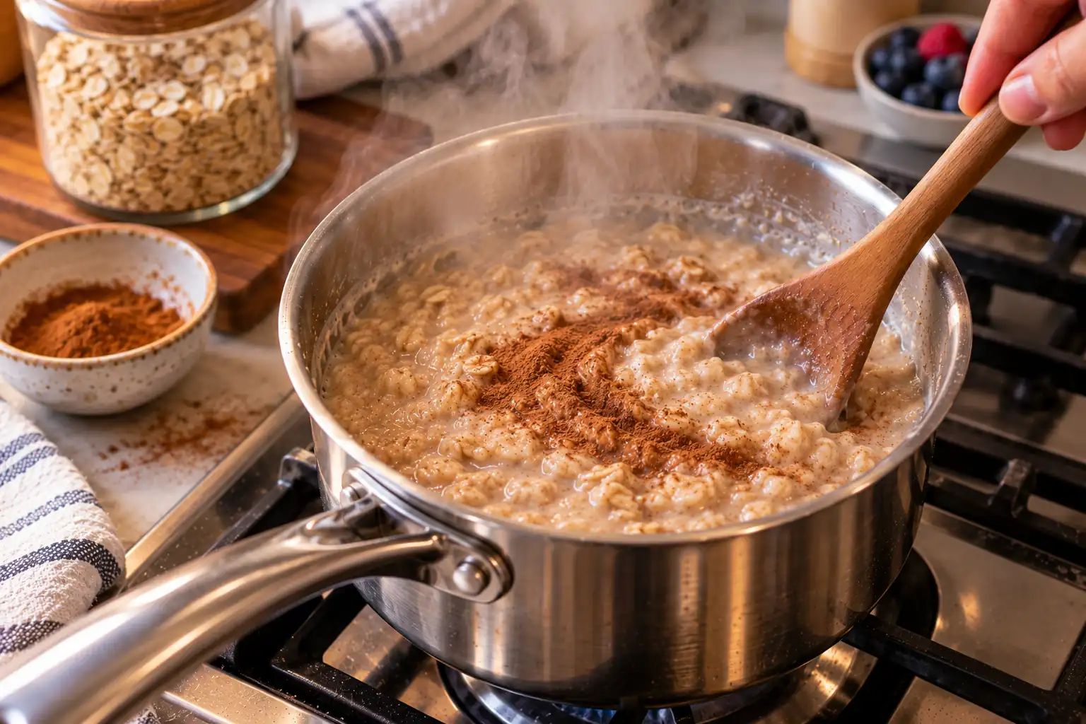 Step 3 of Berry, Walnut and Oat Breakfast Bowl