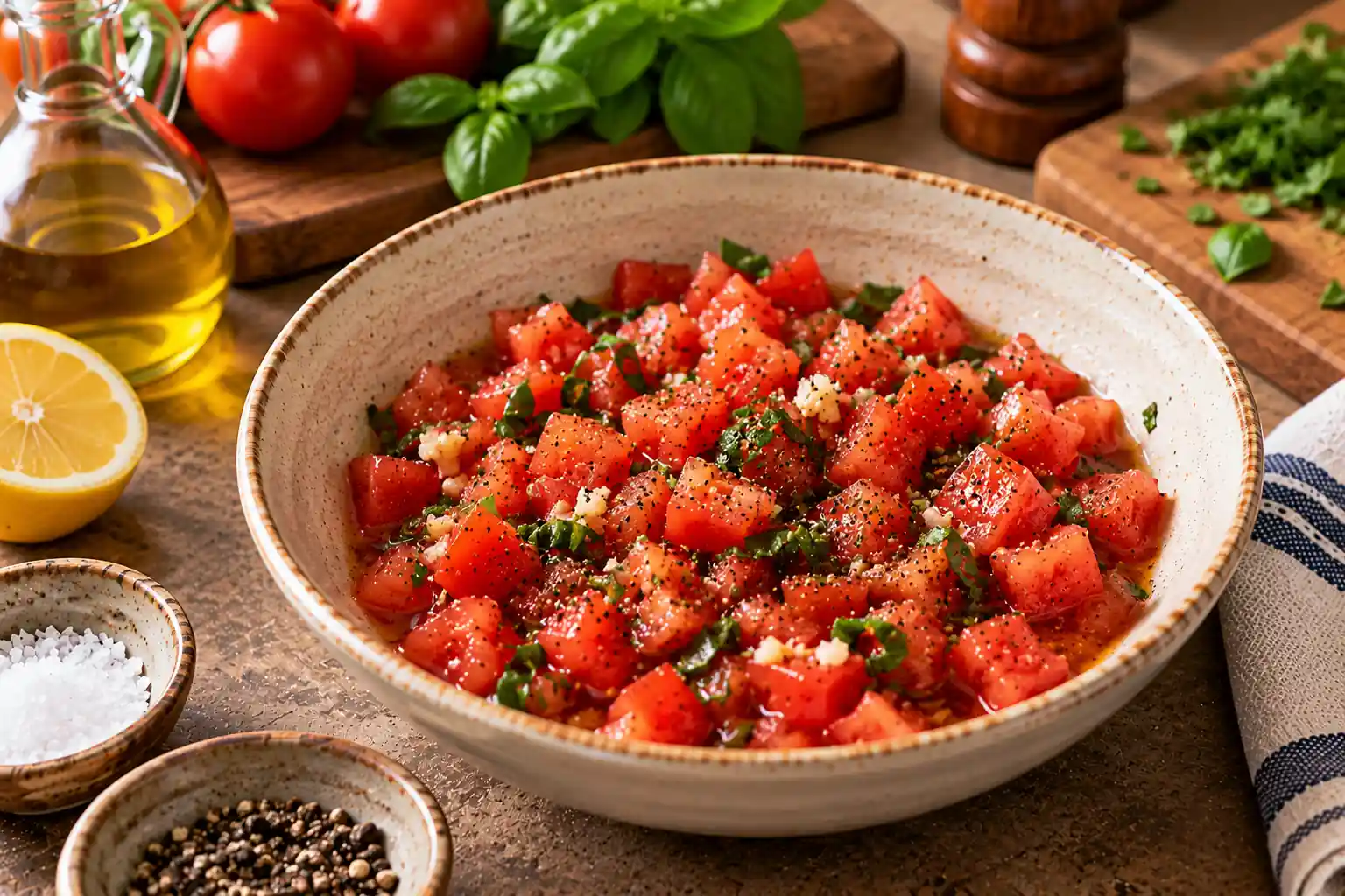 Step 3 of Olive Oil, Tomato and Herb Whole-Grain Toast