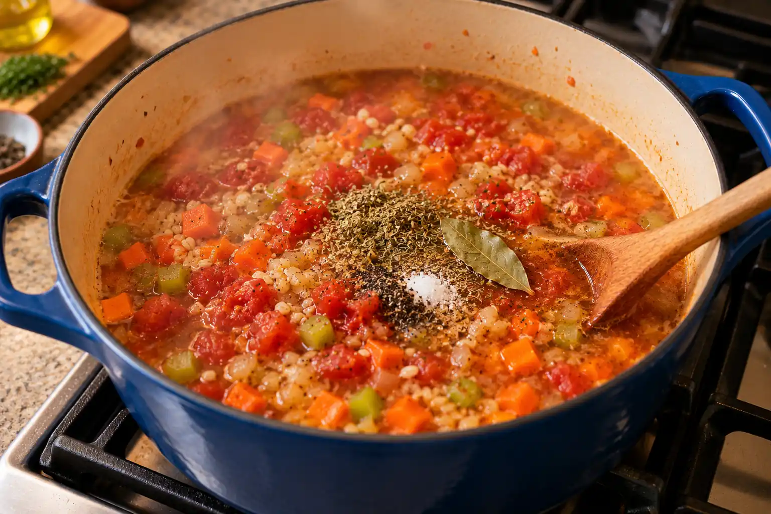 Step 3 of Barley and Vegetable Soup