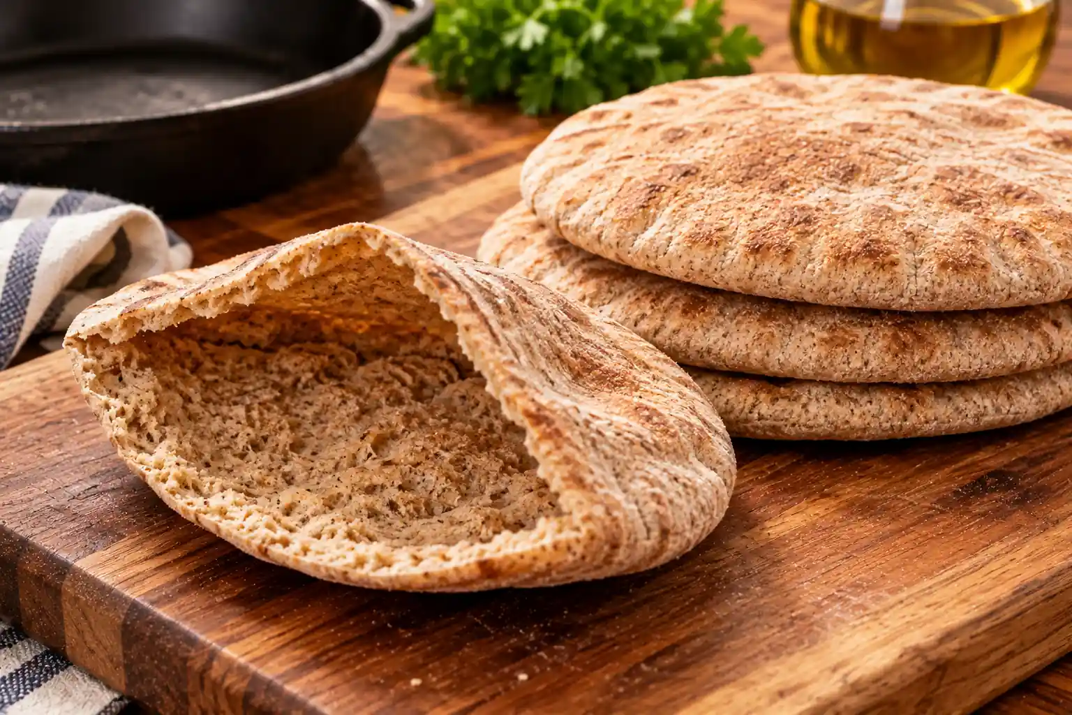 Step 3 of Whole-Grain Pita with Hummus and Fresh Vegetables
