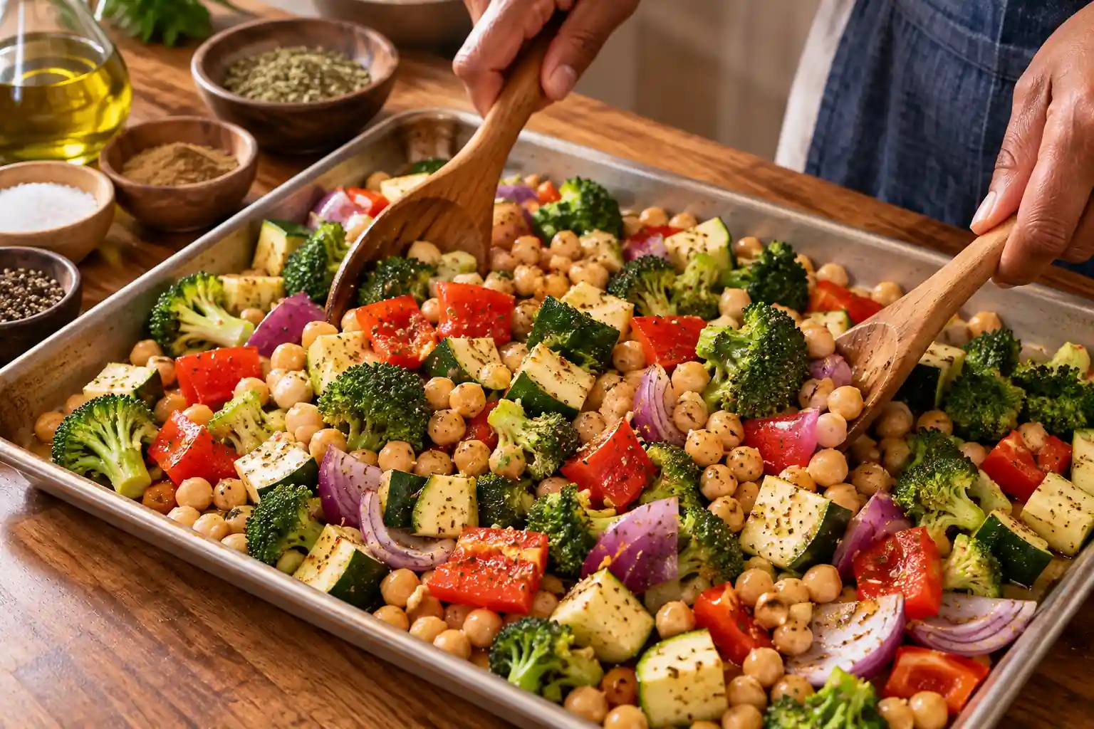 Step 3 of Roasted Vegetable and Chickpea Bowl