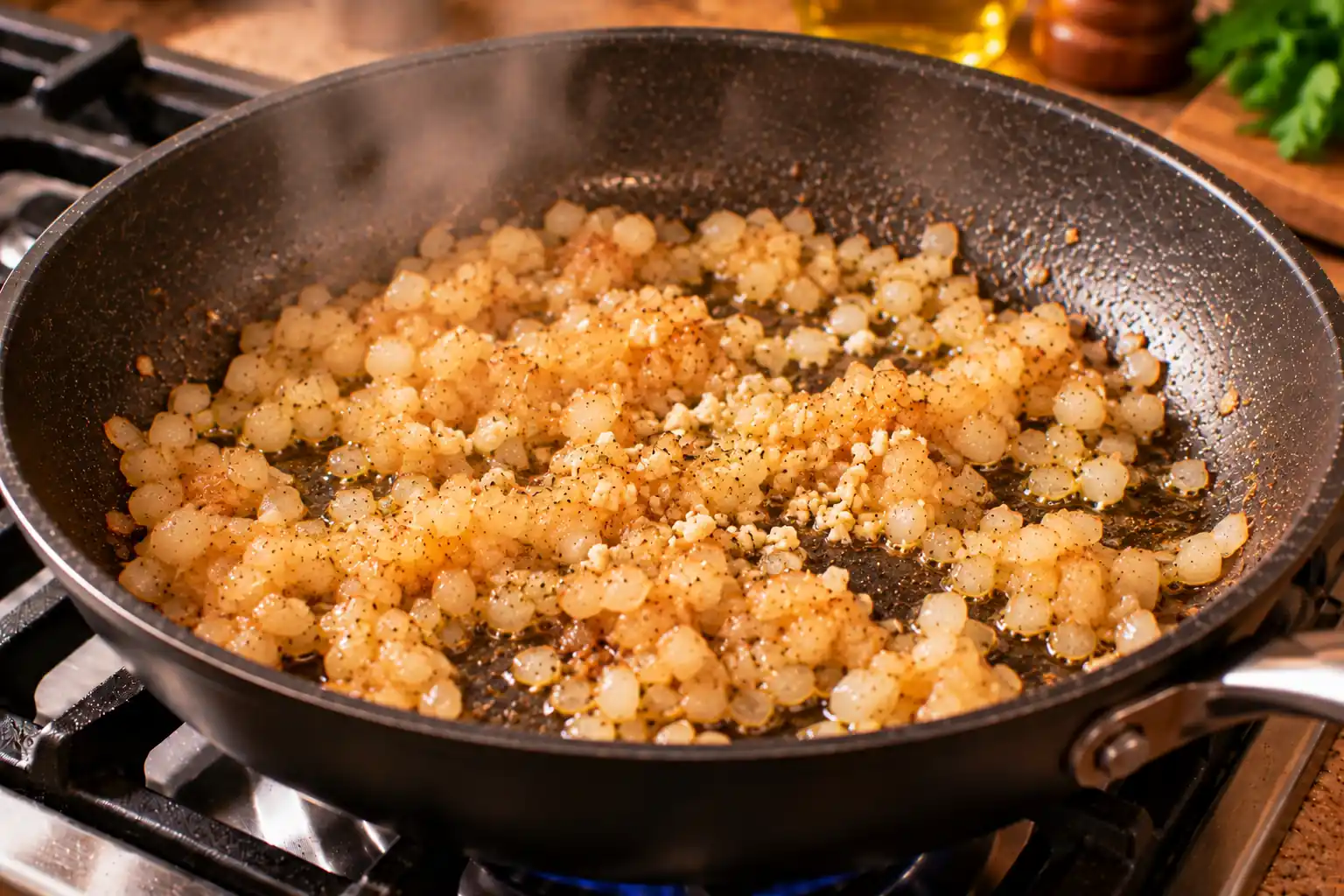 Step 3 of Lentil and Tomato Pasta
