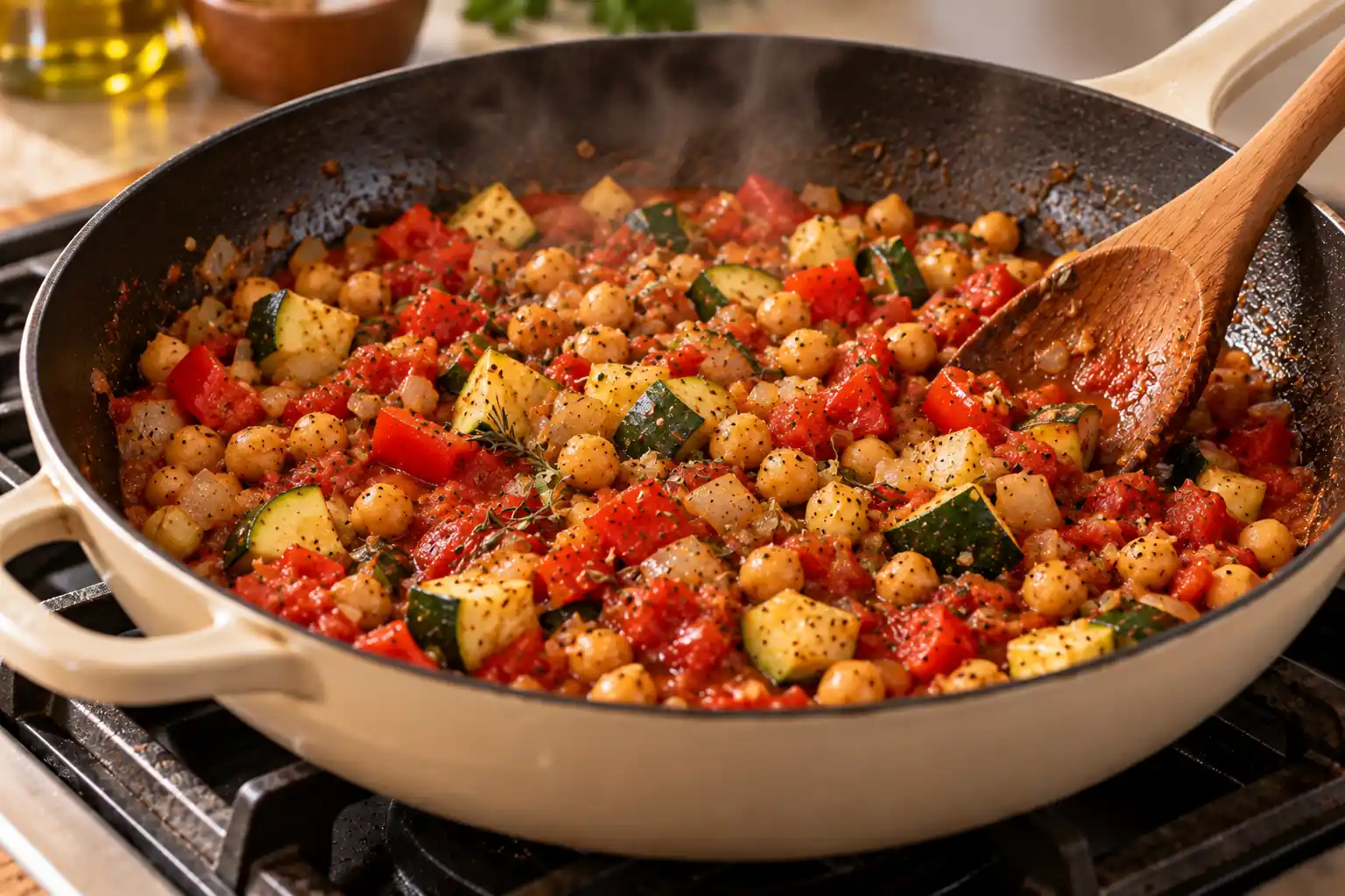 Step 4 of Vegetable and Chickpea Bake