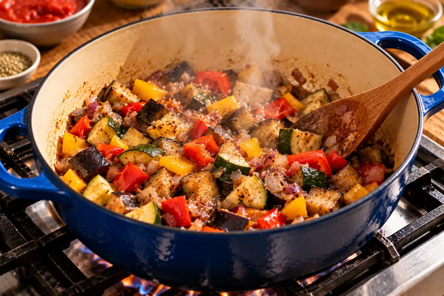 Step 4 of Mediterranean Ratatouille with White Beans