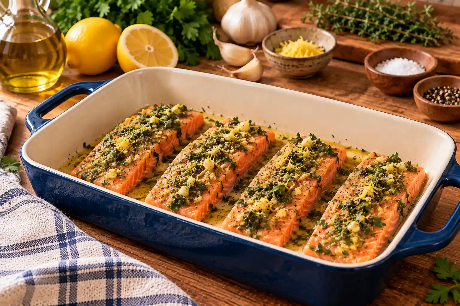 Step 4 of Baked Salmon with Lemon, Garlic and Herbs
