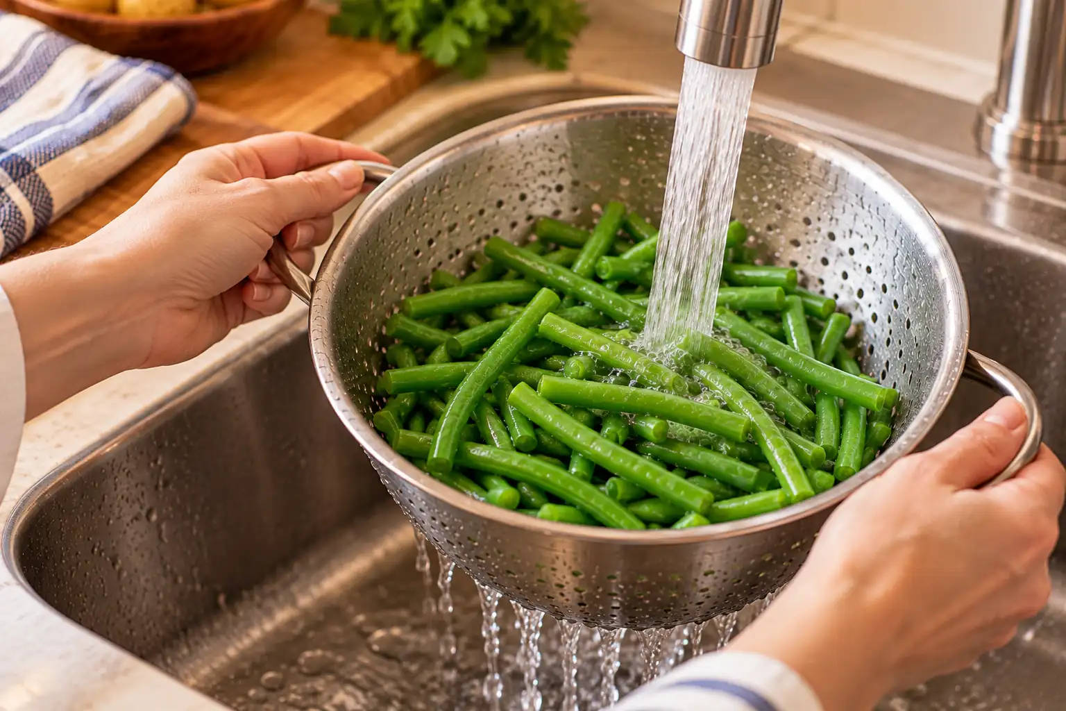 Step 4 of Lemon-Dill Potato Salad with Green Beans