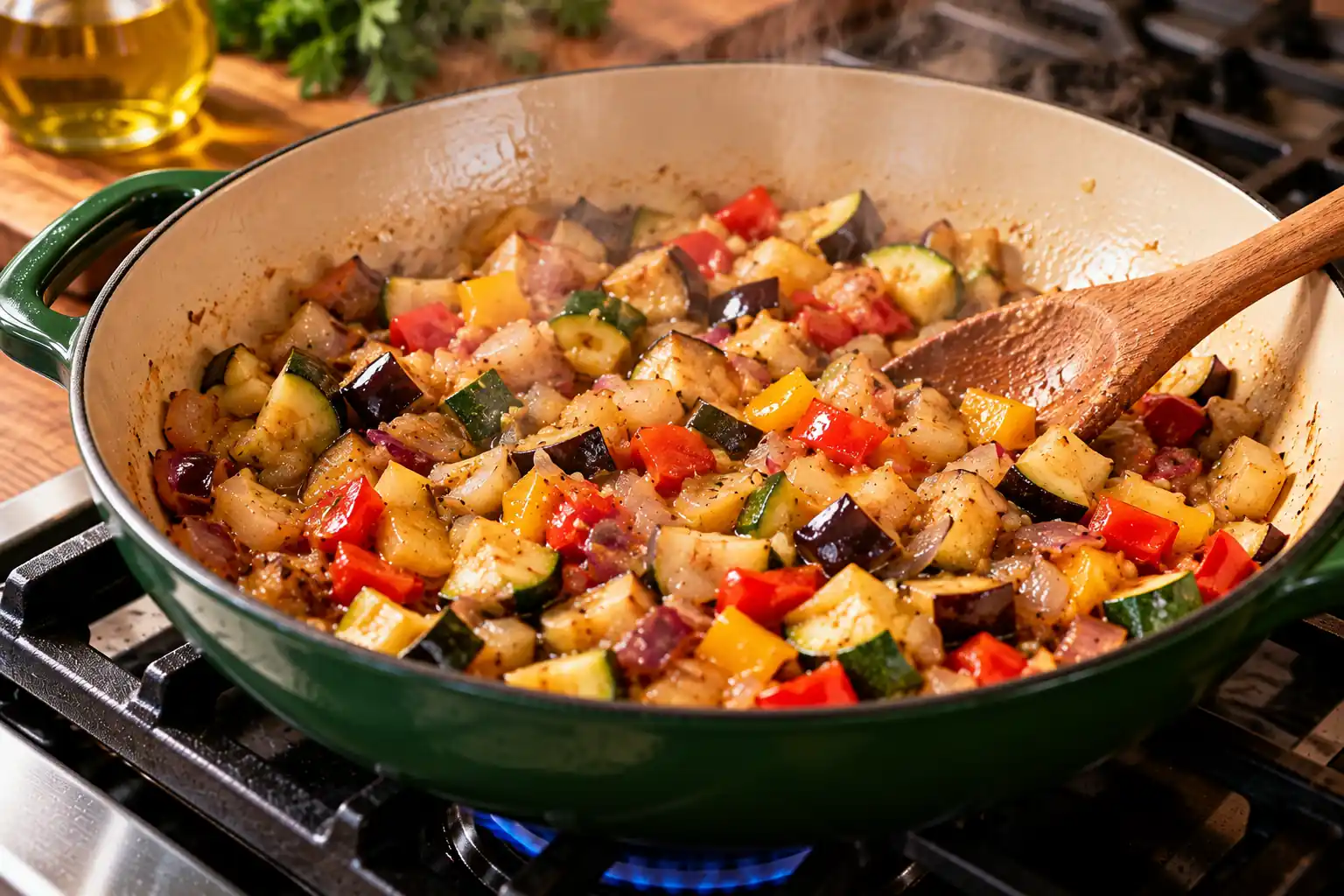 Step 4 of Mediterranean Vegetable and Lentil Bake