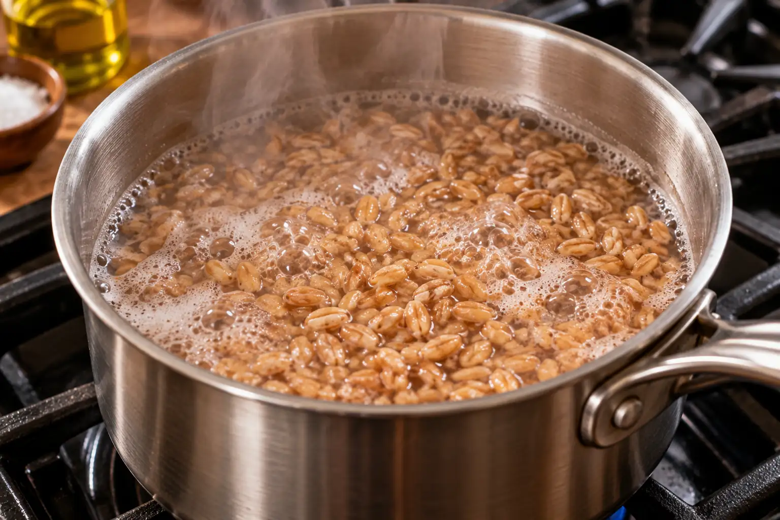 Step 4 of Warm Farro Salad with Roasted Carrots and Walnuts