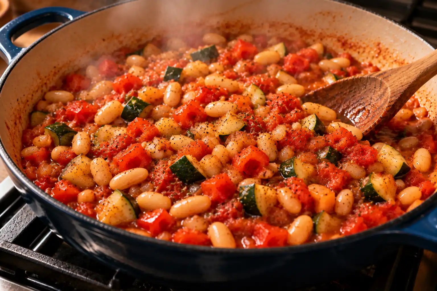 Step 4 of Rustic Vegetable and Bean Skillet