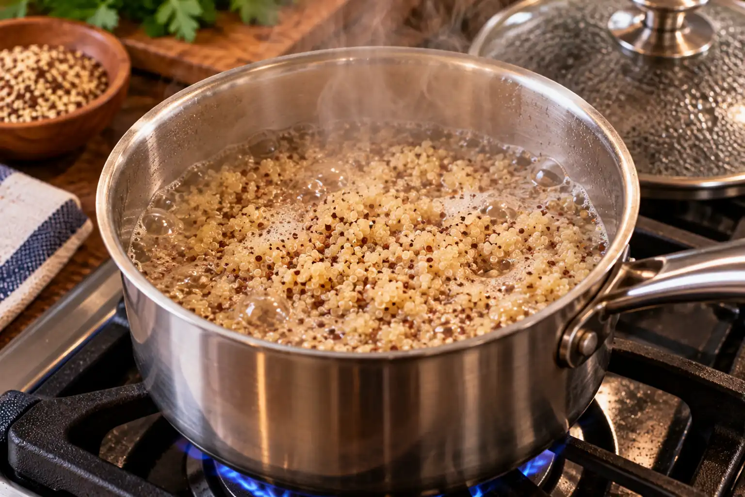 Step 4 of Lemon-Herb Quinoa with Roasted Vegetables