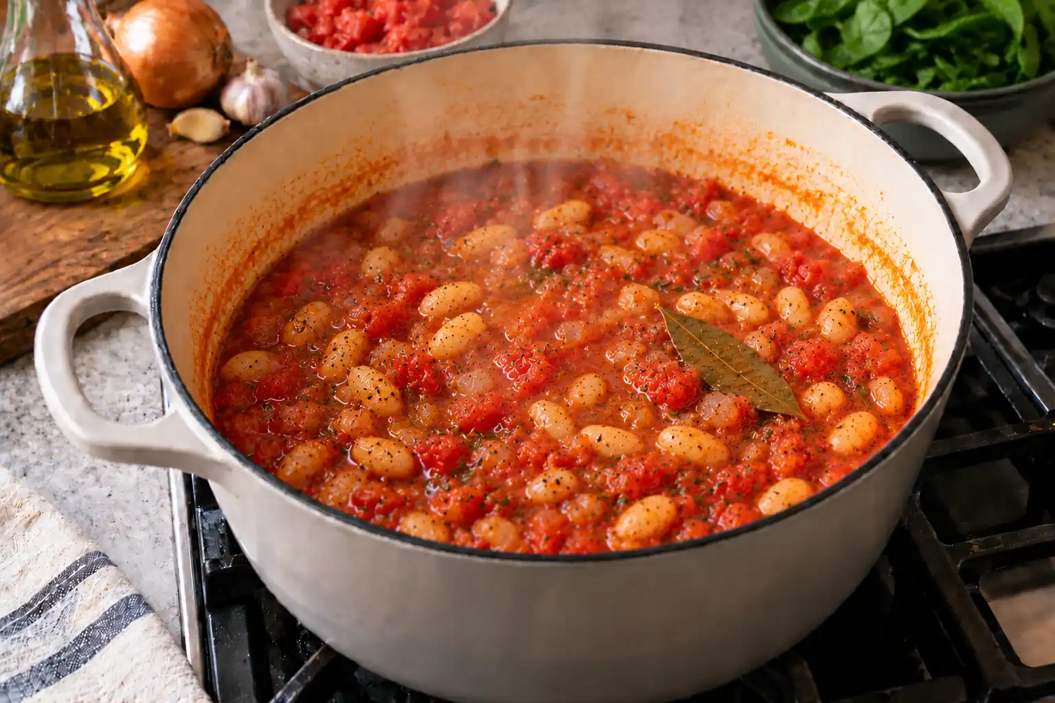Step 5 of Mediterranean White Bean and Tomato Stew