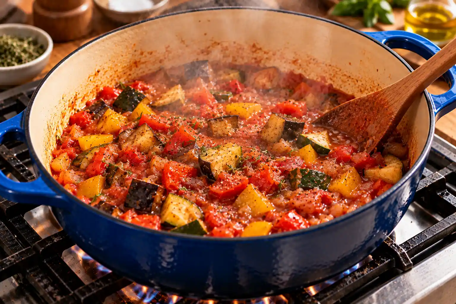 Step 5 of Mediterranean Ratatouille with White Beans