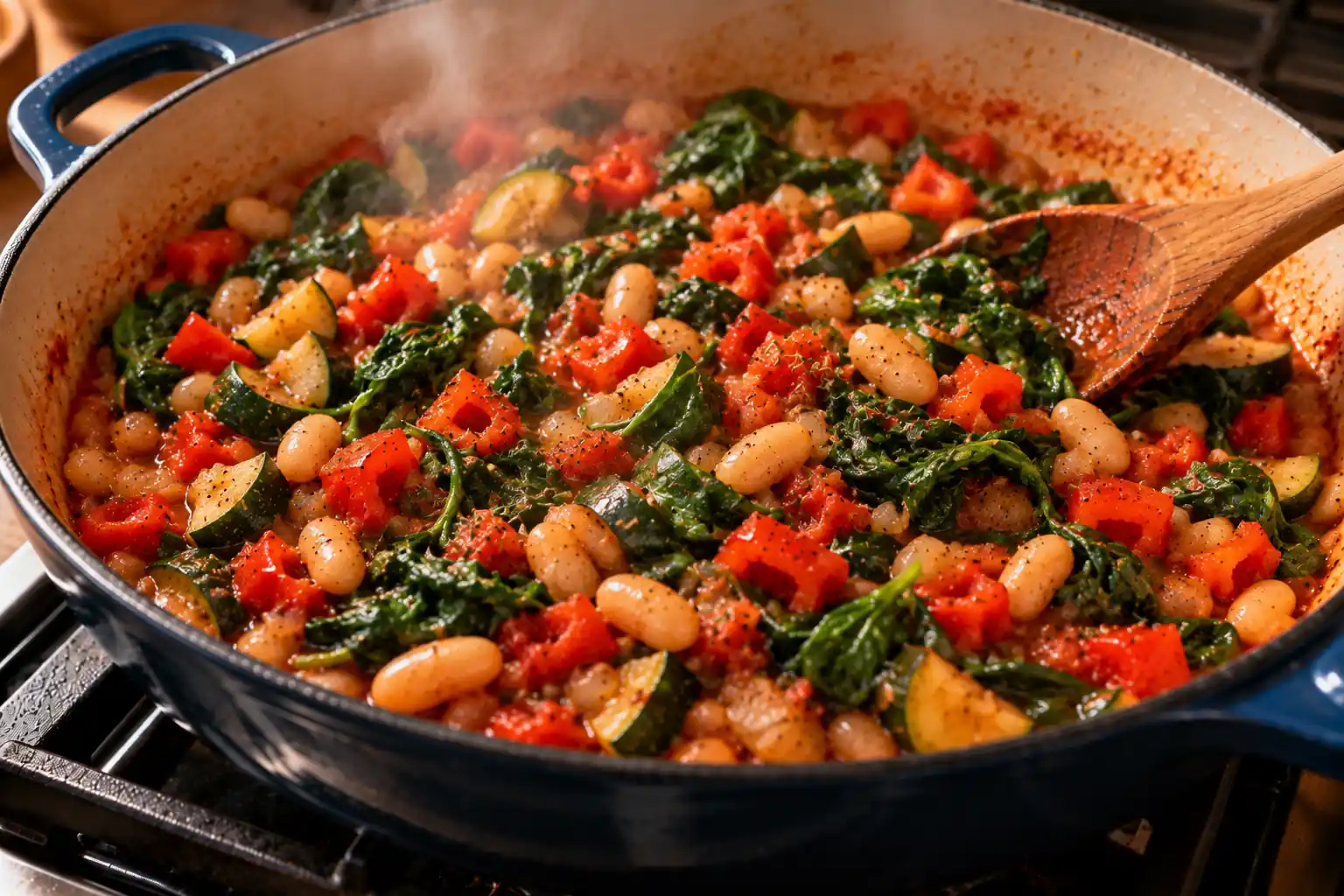 Step 5 of Rustic Vegetable and Bean Skillet