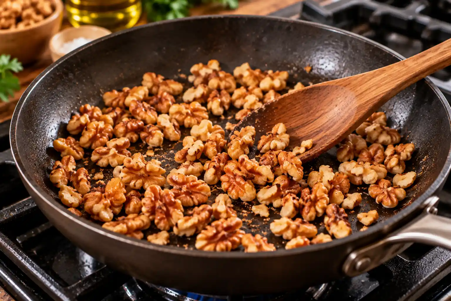 Step 5 of Warm Farro Salad with Roasted Carrots and Walnuts