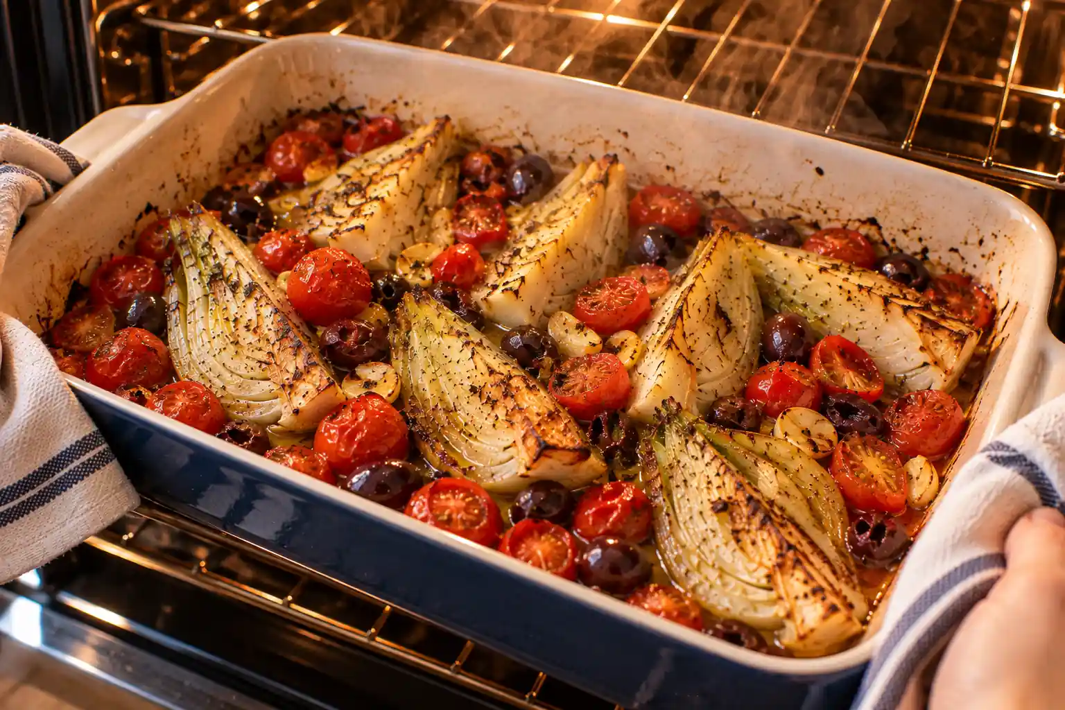 Step 5 of Baked Fennel with Tomatoes, Olives and Parmesan