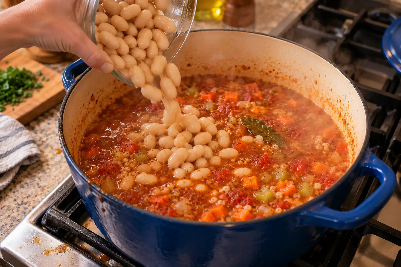 Step 5 of Barley and Vegetable Soup