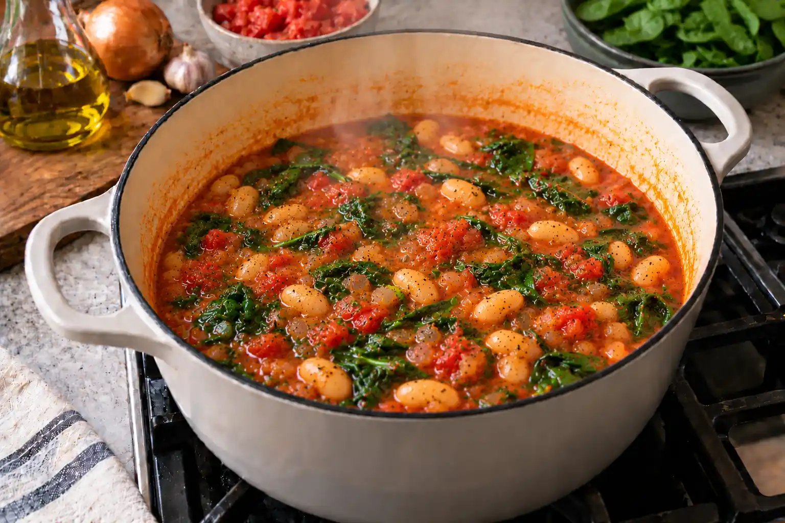 Step 6 of Mediterranean White Bean and Tomato Stew