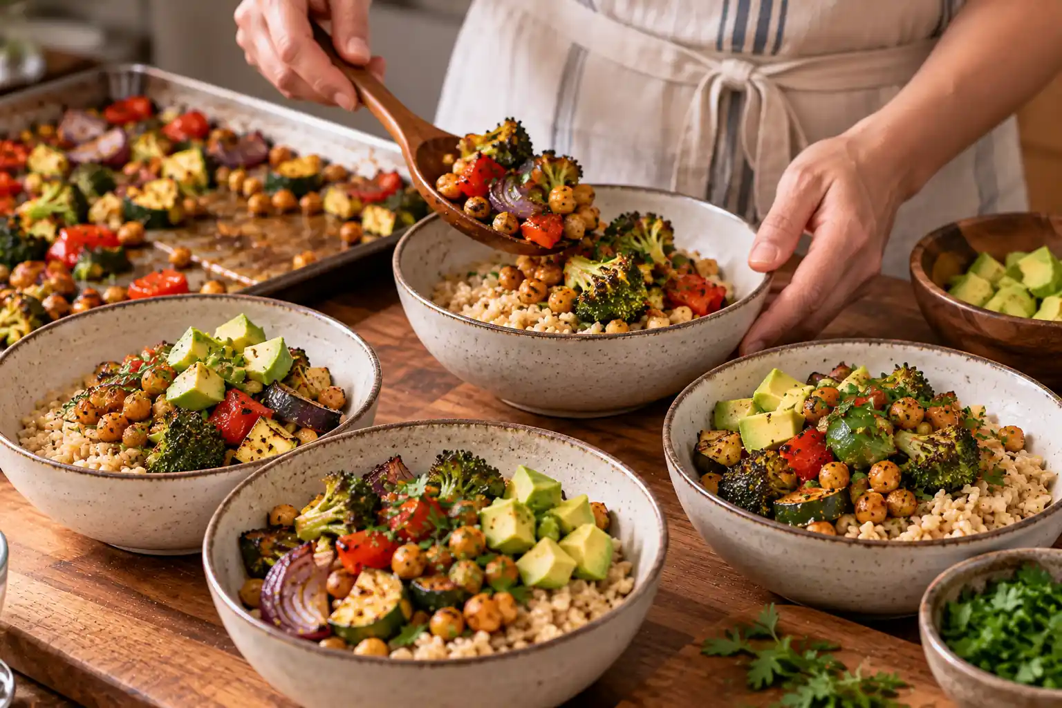 Step 6 of Roasted Vegetable and Chickpea Bowl