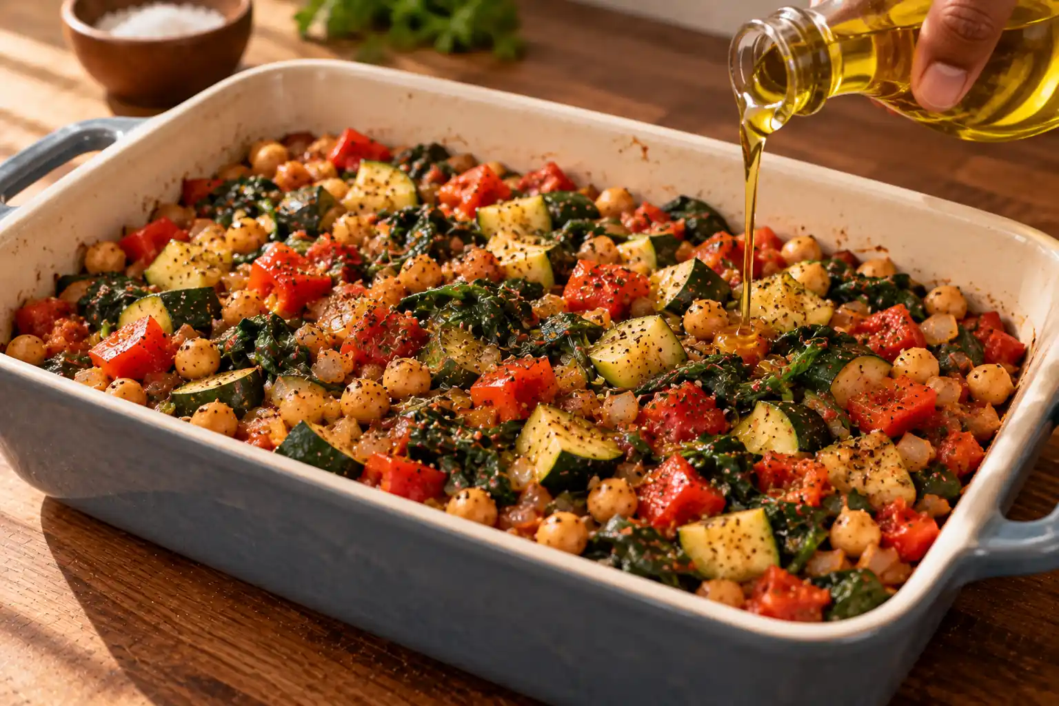 Step 6 of Vegetable and Chickpea Bake