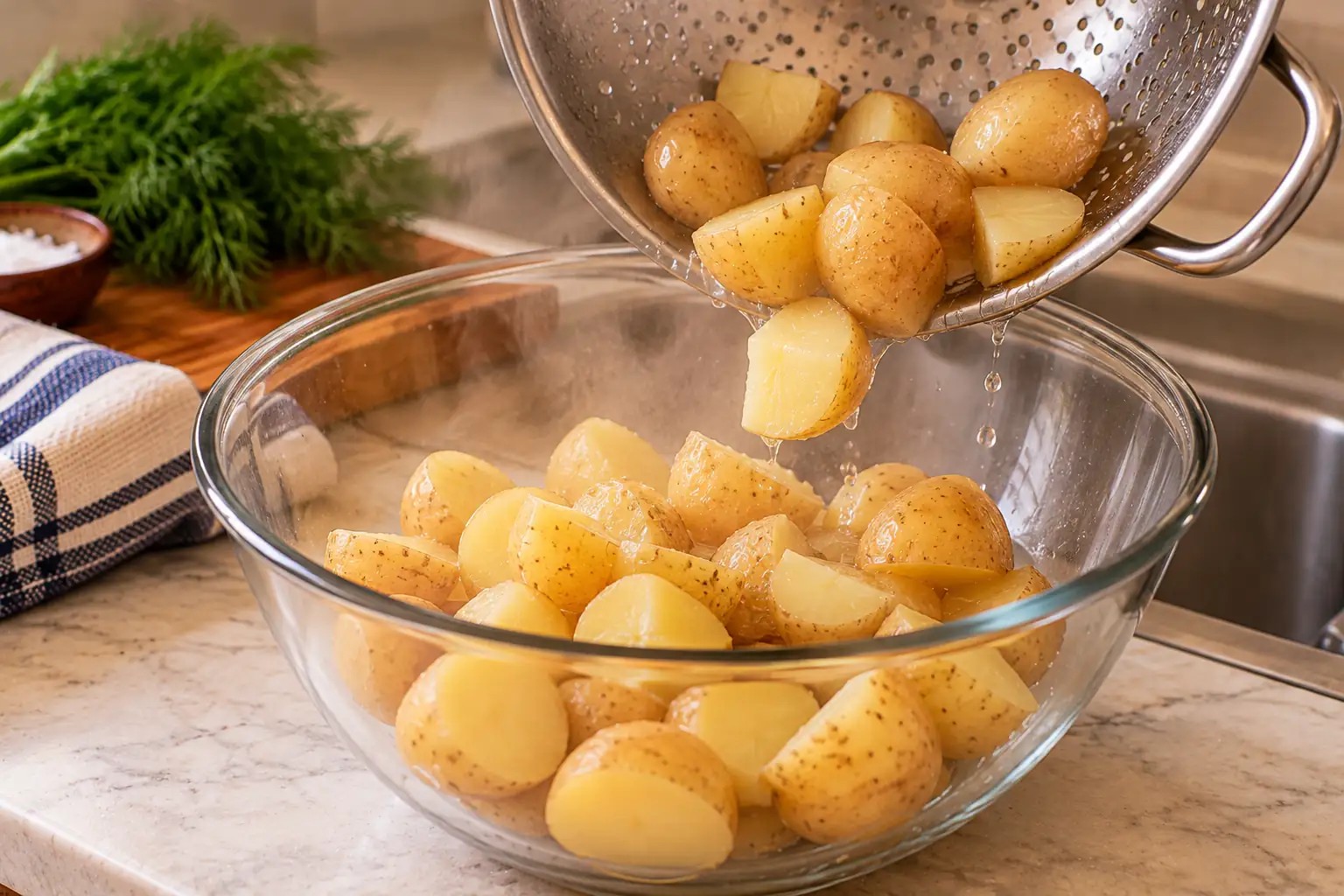 Step 6 of Lemon-Dill Potato Salad with Green Beans