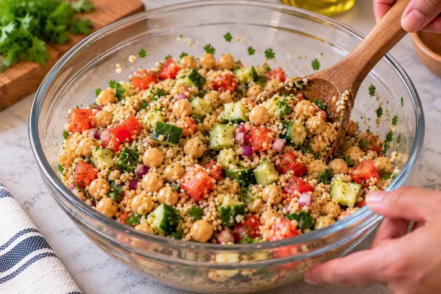 Step 6 of Bulgur and Chickpea Bowl