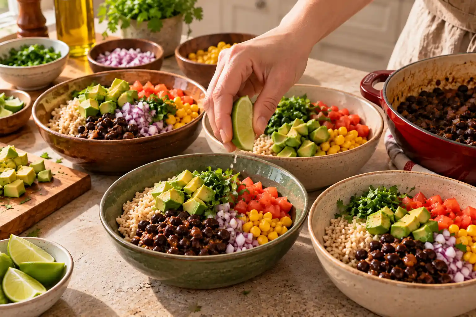 Step 6 of Brown Rice, Black Beans and Avocado Bowl