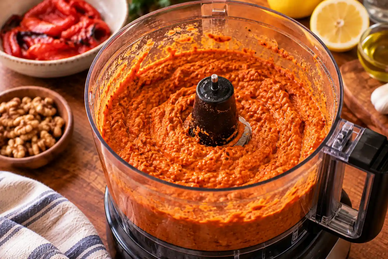 Step 6 of Roasted Red Pepper and Walnut Dip with Whole-Grain Crackers