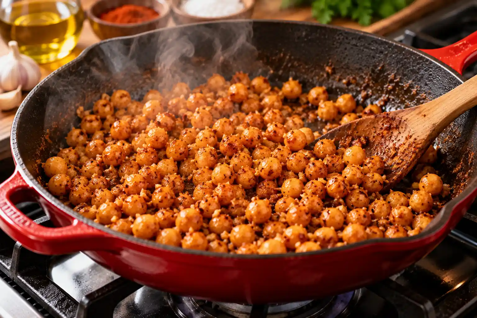 Step 5 of Baked Sweet Potatoes with Herbed Yogurt and Chickpeas