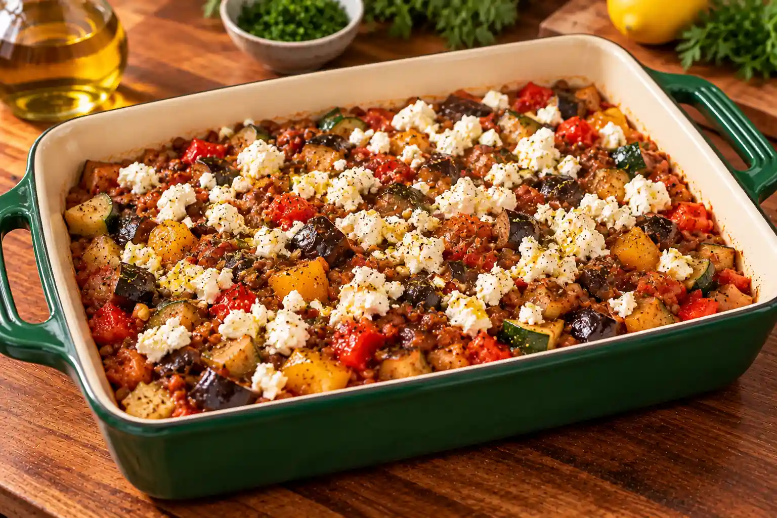 Step 7 of Mediterranean Vegetable and Lentil Bake