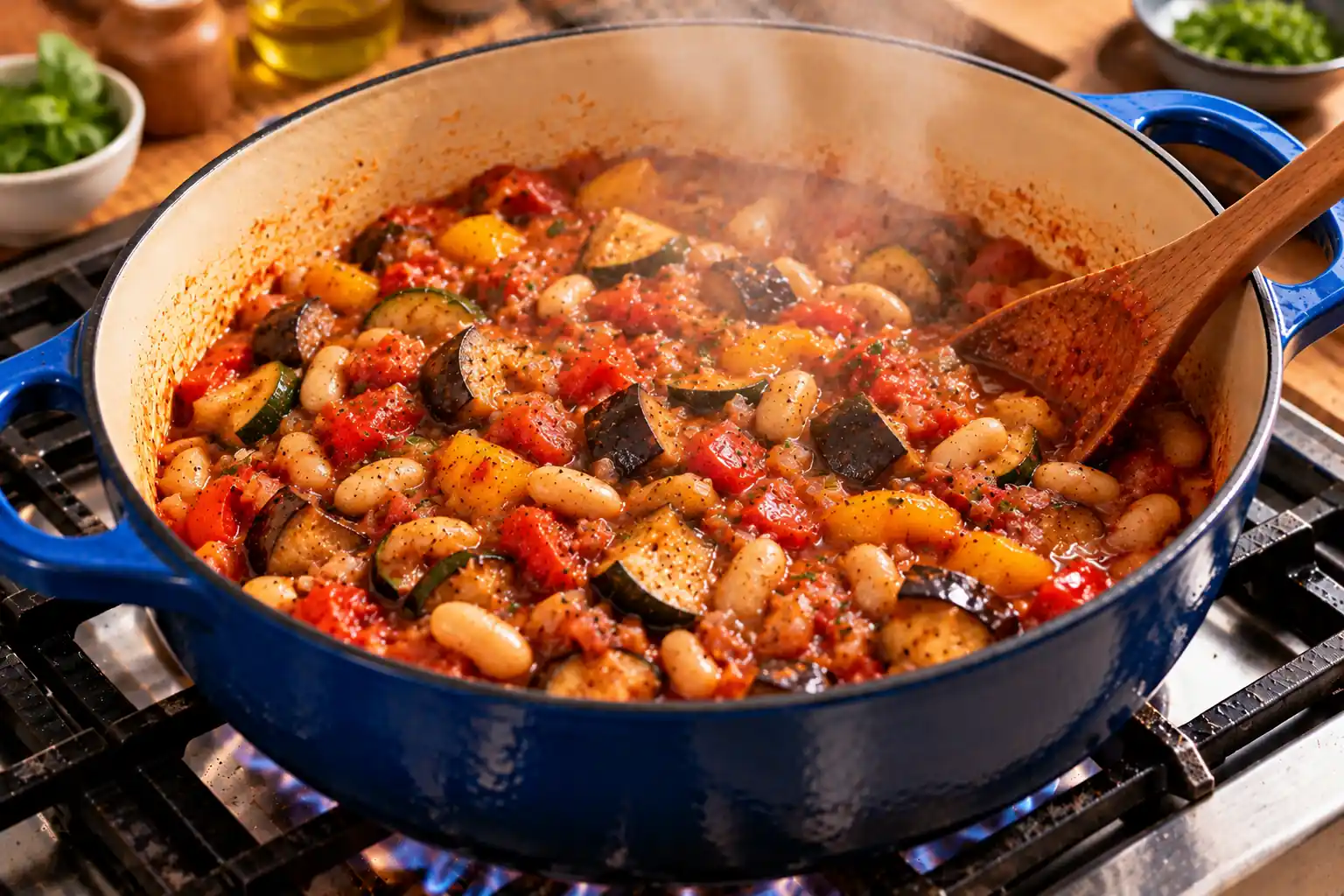 Step 7 of Mediterranean Ratatouille with White Beans