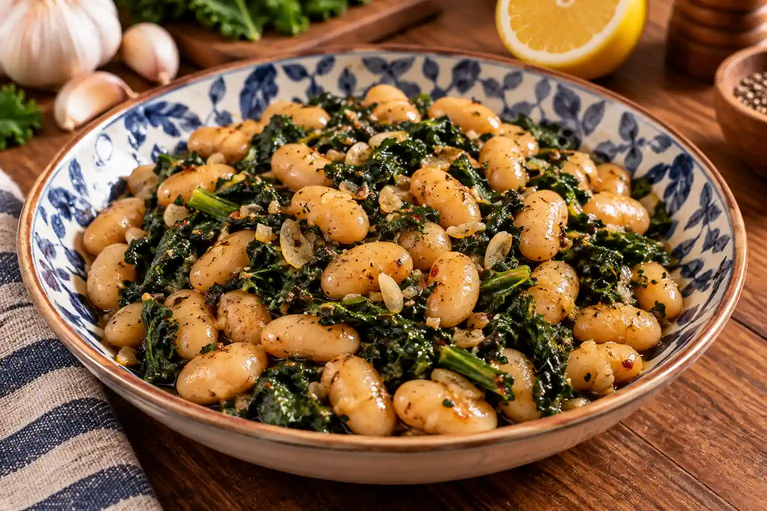 Step 7 of White Beans with Garlic and Greens