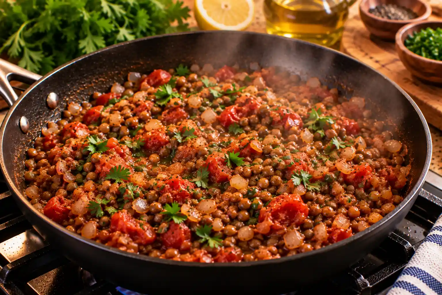 Step 7 of Stuffed Eggplant with Lentils, Tomatoes and Herbs