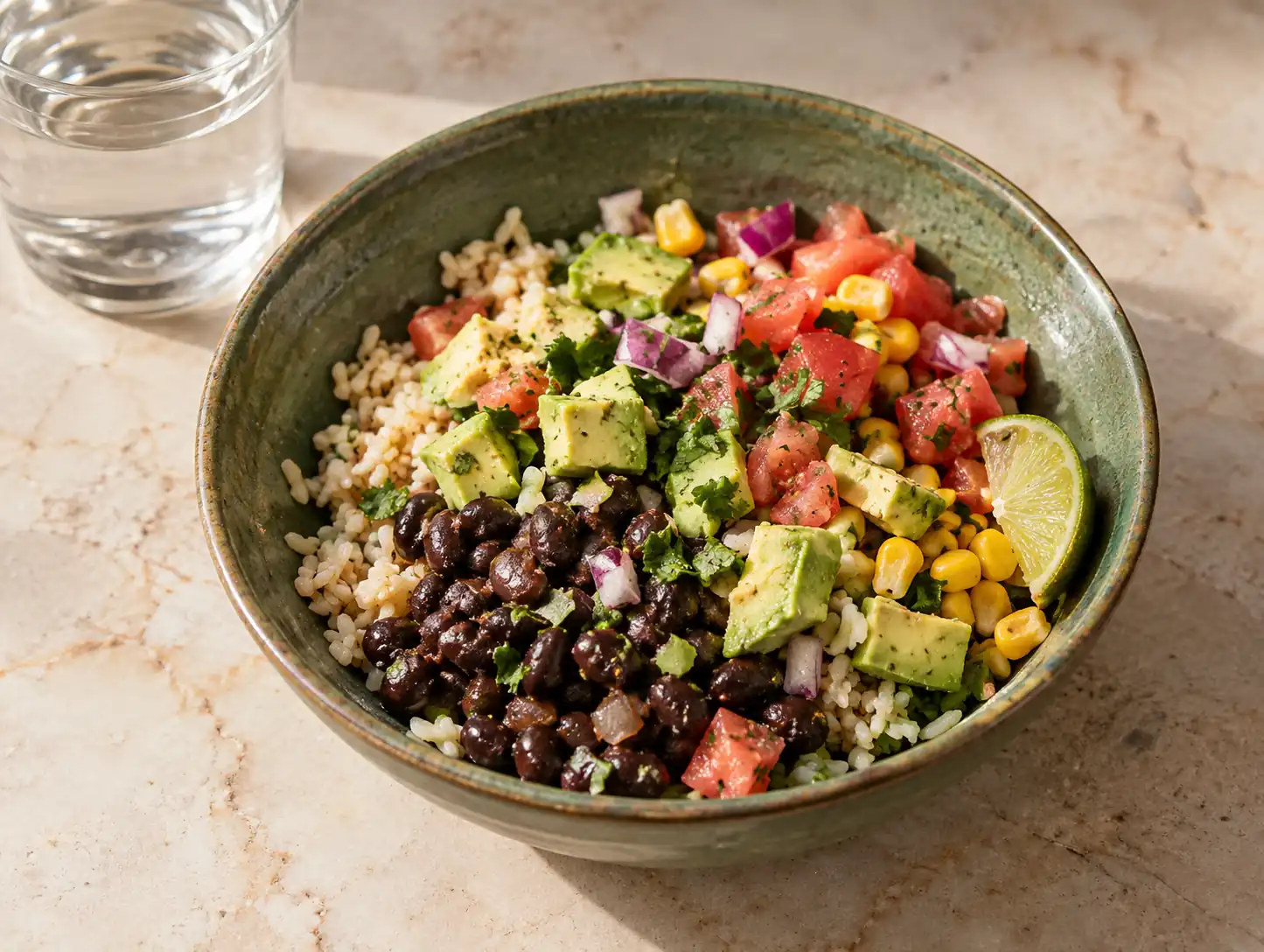 Step 7 of Brown Rice, Black Beans and Avocado Bowl
