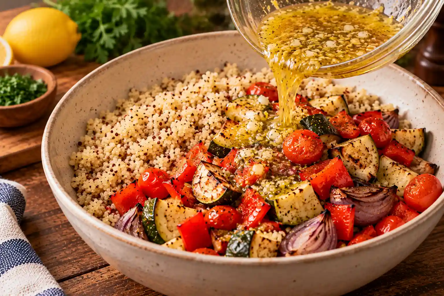 Step 7 of Lemon-Herb Quinoa with Roasted Vegetables