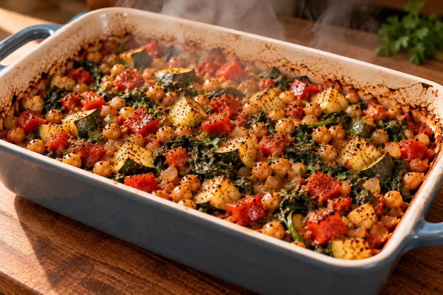 Step 7 of Vegetable and Chickpea Bake