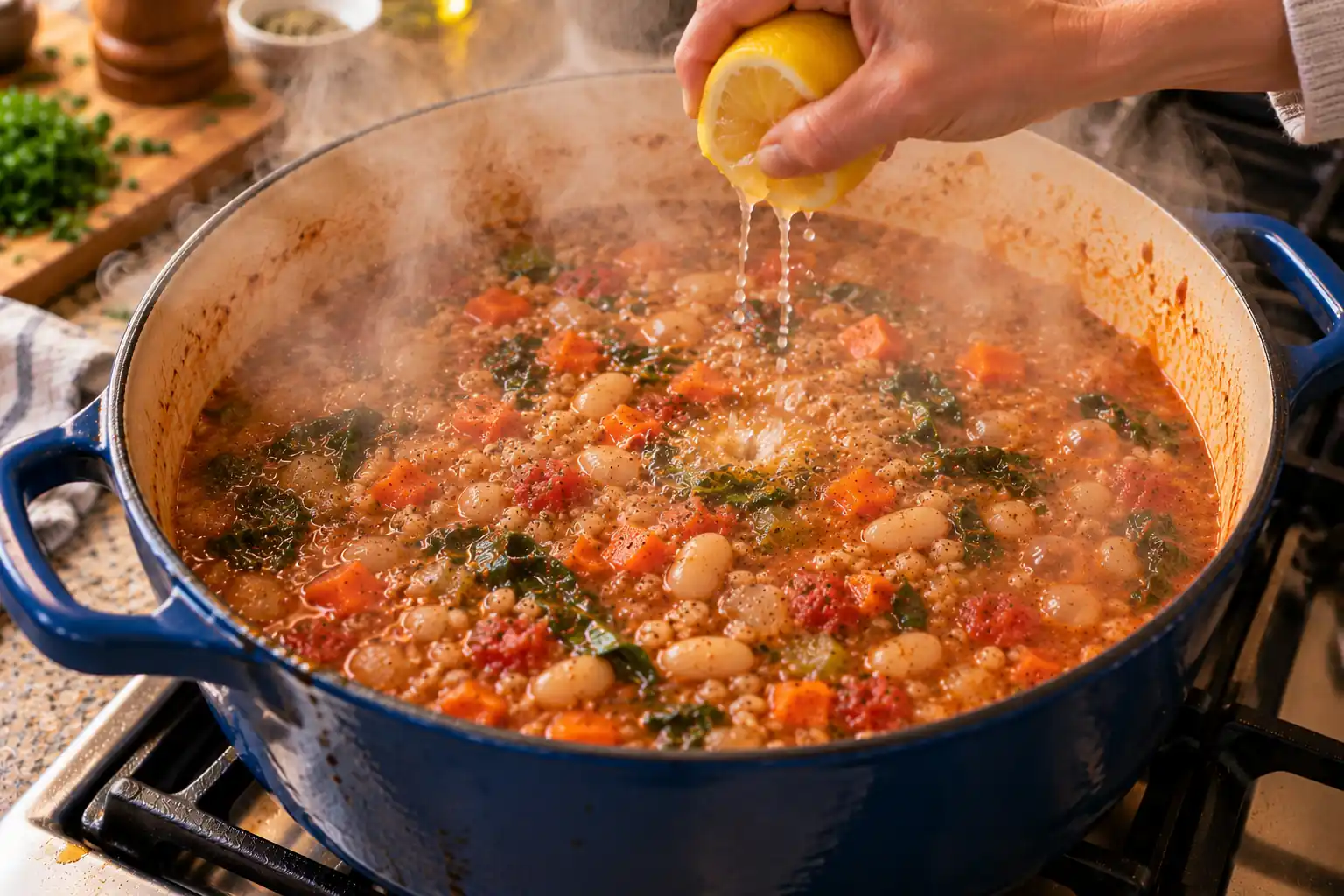 Step 7 of Barley and Vegetable Soup