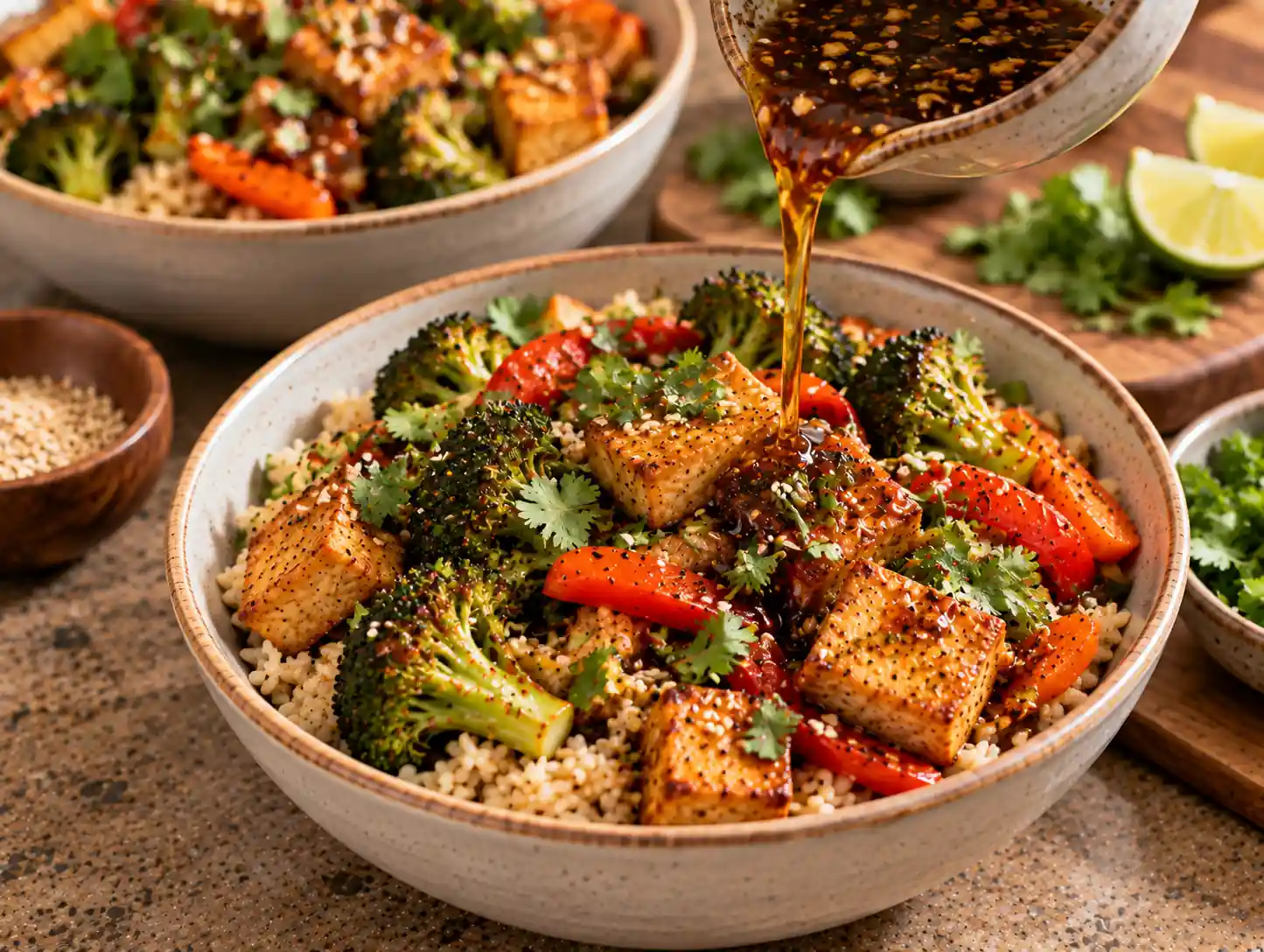 Step 7 of Tofu, Vegetable and Brown Rice Bowl
